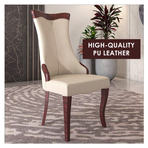 Novara Series Modern Dining Side Chair Upholstered in Leather/Velvet with Rubberwood Legs