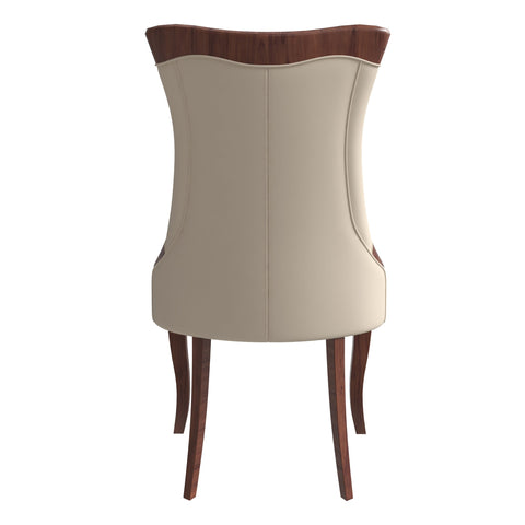 Novara Series Modern Dining Side Chair Upholstered in Leather/Velvet with Rubberwood Legs