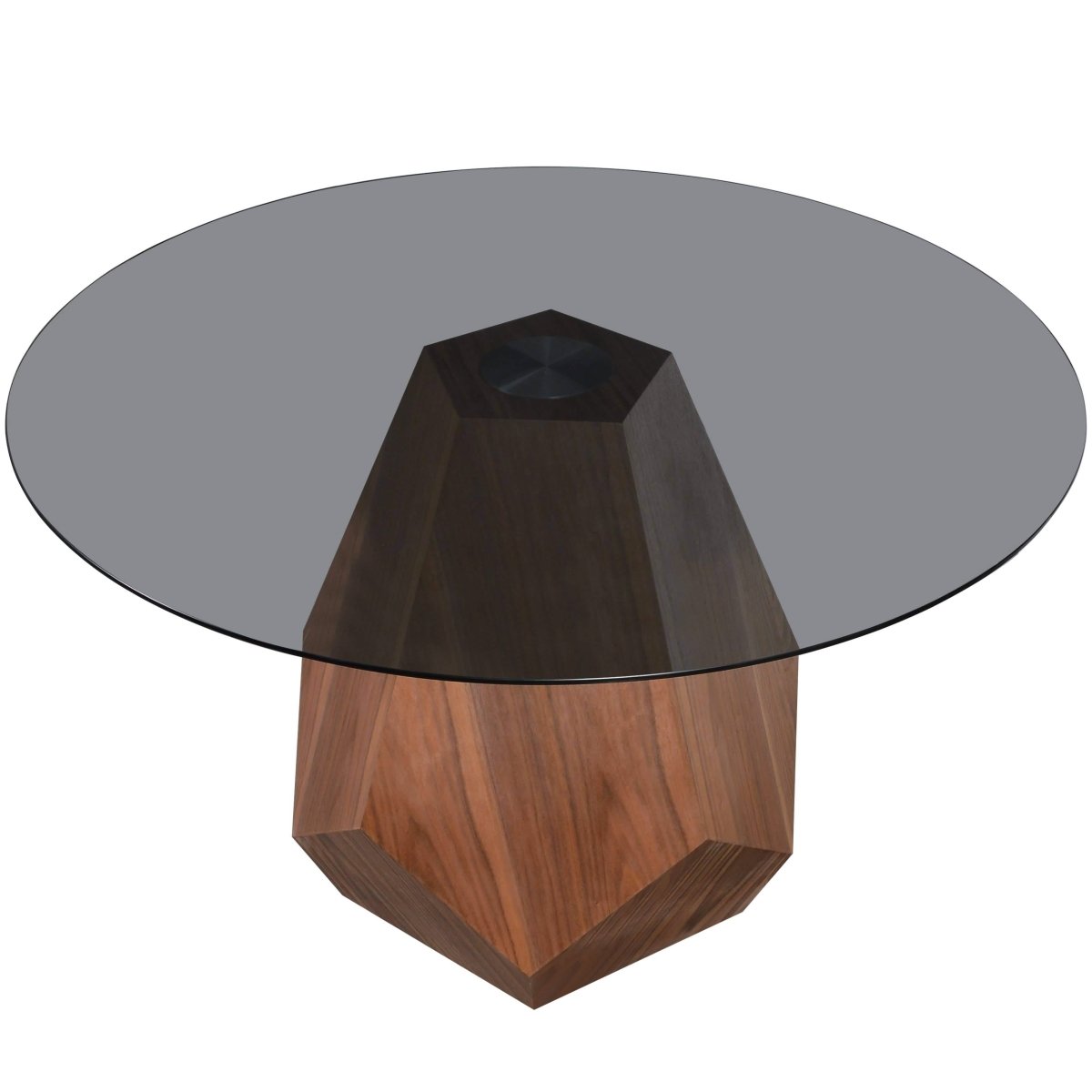 Nebo Modern Dining Table in Walnut Base with Glass/Sintered Stone Table Top
