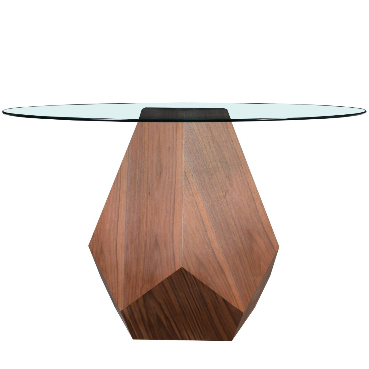 Nebo Modern Dining Table in Walnut Base with Glass/Sintered Stone Table Top