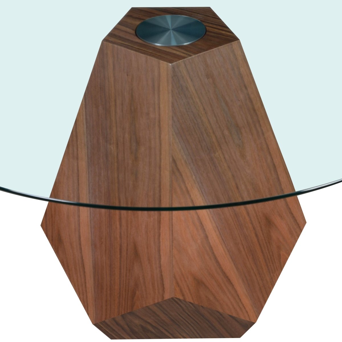 Nebo Modern Dining Table in Walnut Base with Glass/Sintered Stone Table Top