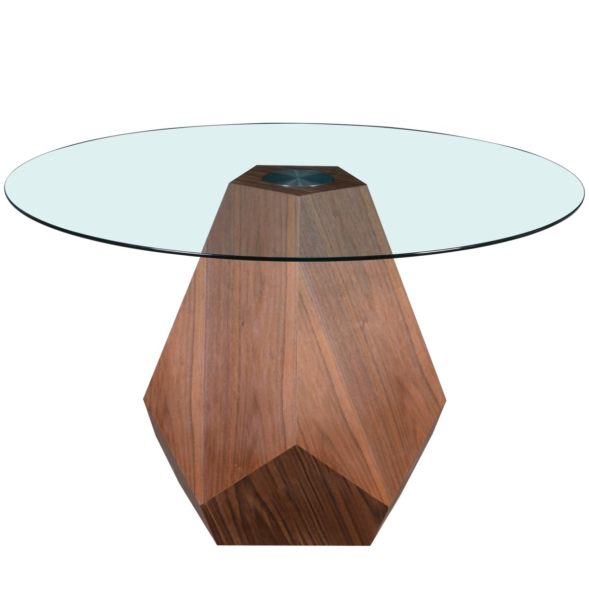 Nebo Modern Dining Table in Walnut Base with Glass/Sintered Stone Table Top