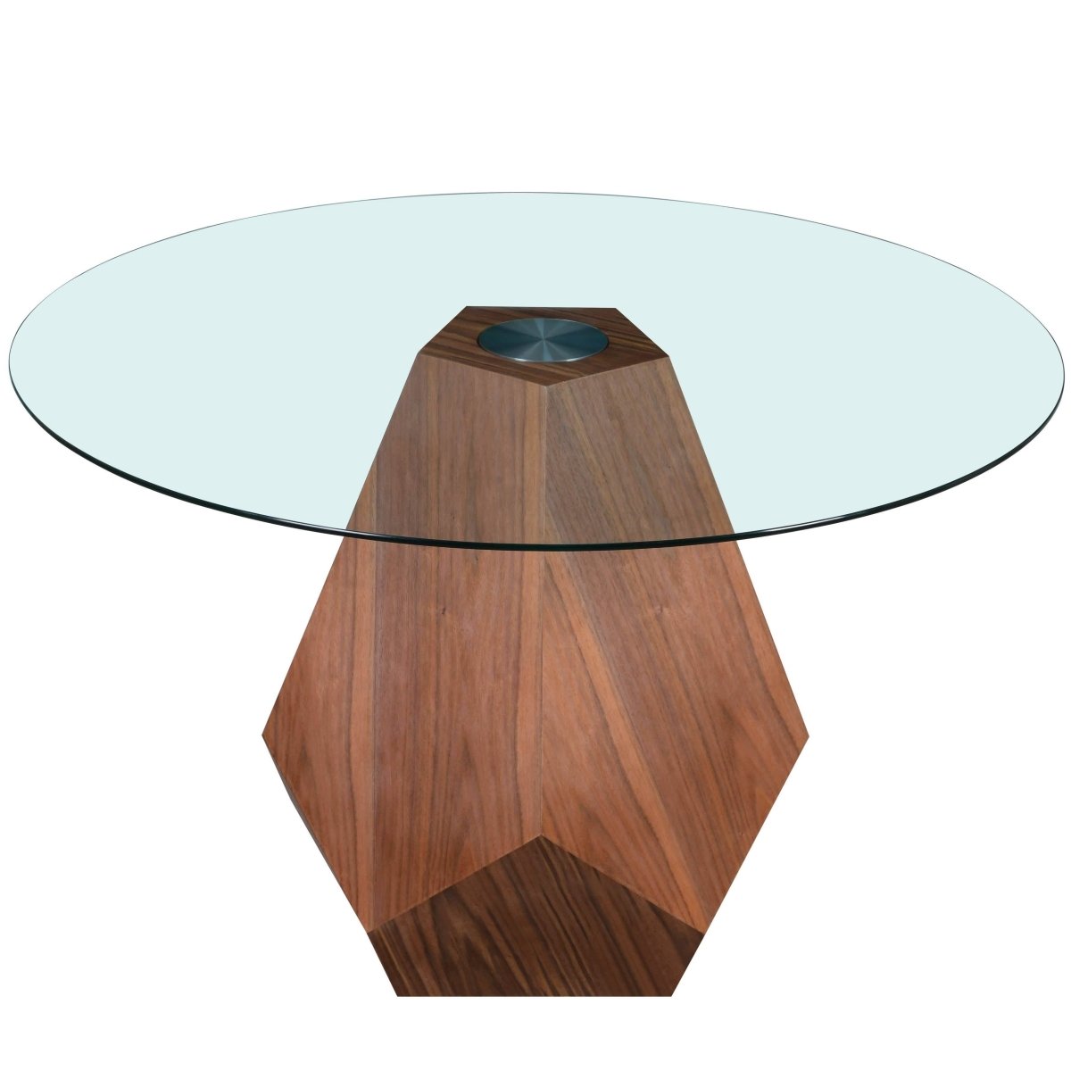 Nebo Modern Dining Table in Walnut Base with Glass/Sintered Stone Table Top