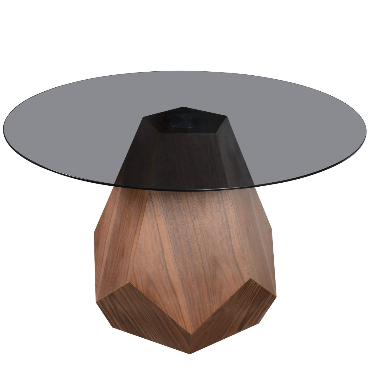Nebo Modern Dining Table in Walnut Base with Glass/Sintered Stone Table Top