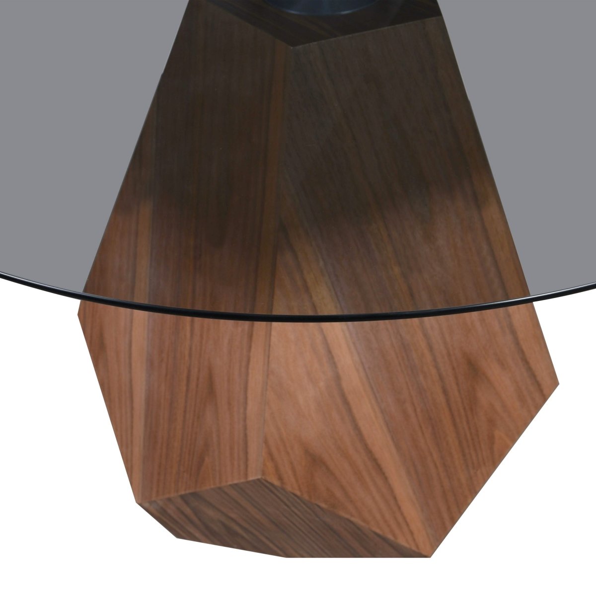 Nebo Modern Dining Table in Walnut Base with Glass/Sintered Stone Table Top