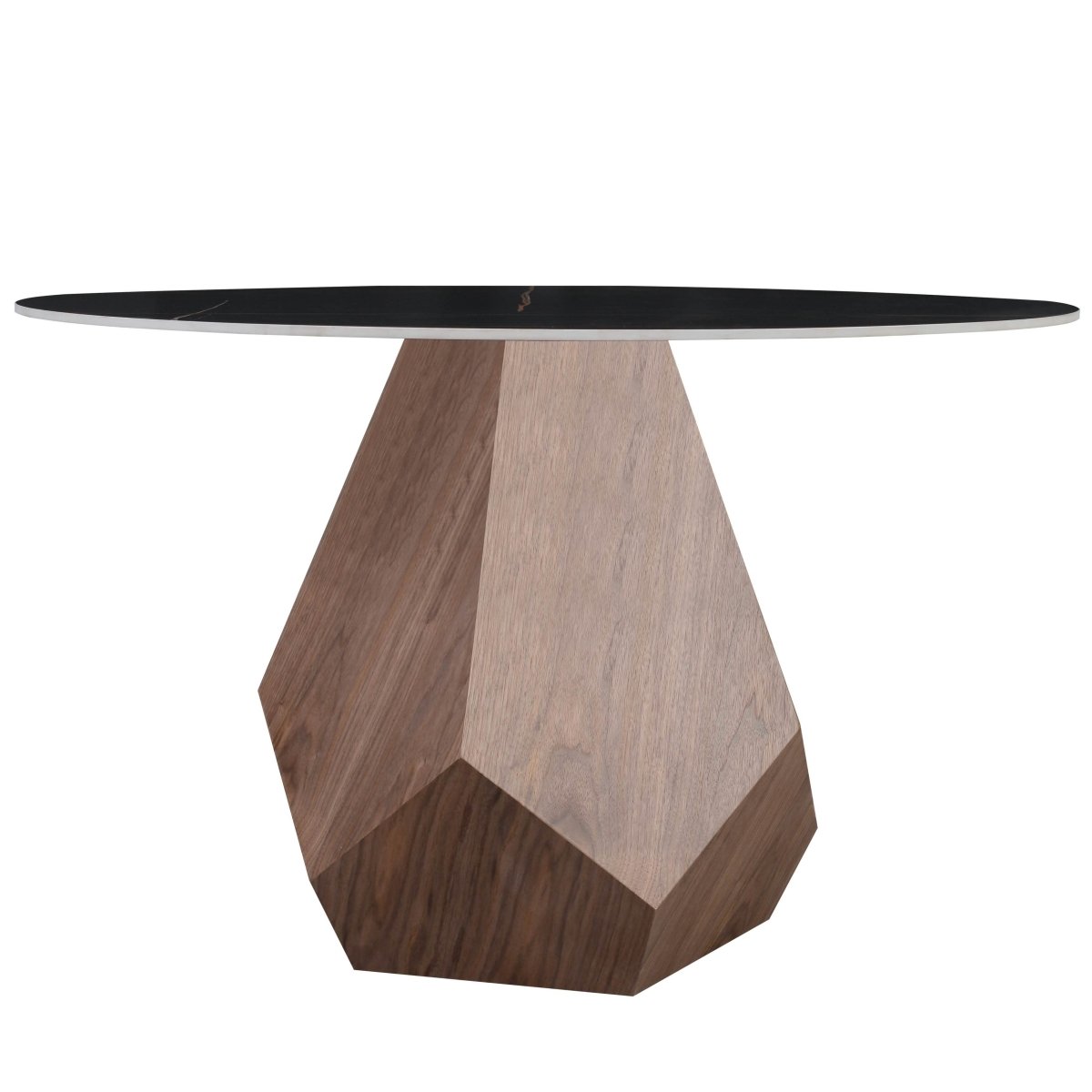Nebo Modern Dining Table in Walnut Base with Glass/Sintered Stone Table Top