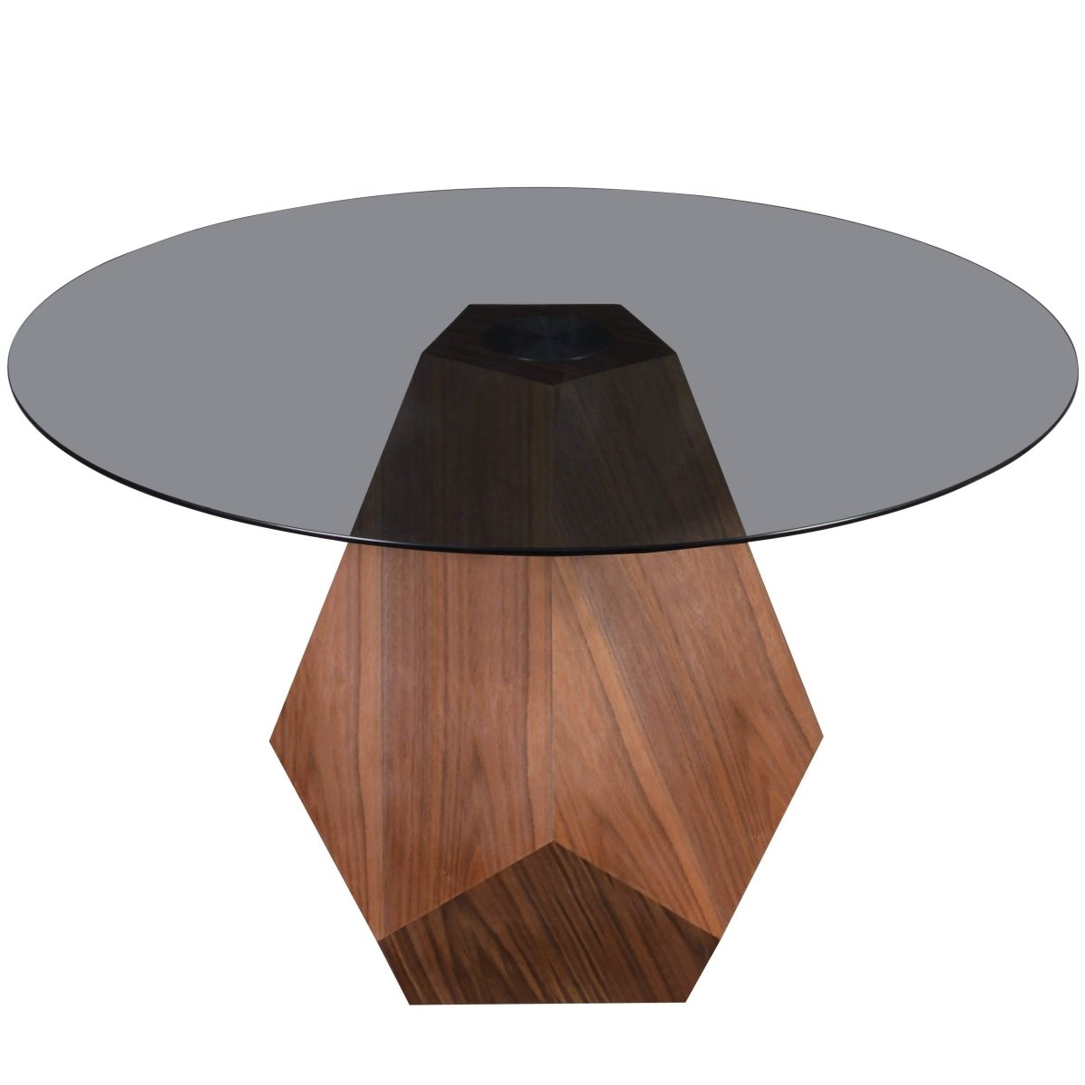 Nebo Modern Dining Table in Walnut Base with Glass/Sintered Stone Table Top