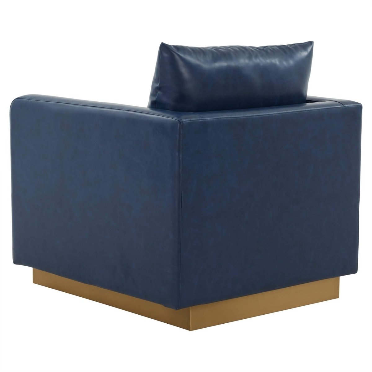 Nervo Modern Mid - Century Upholstered Velvet/Leather Accent Chair with Gold Base