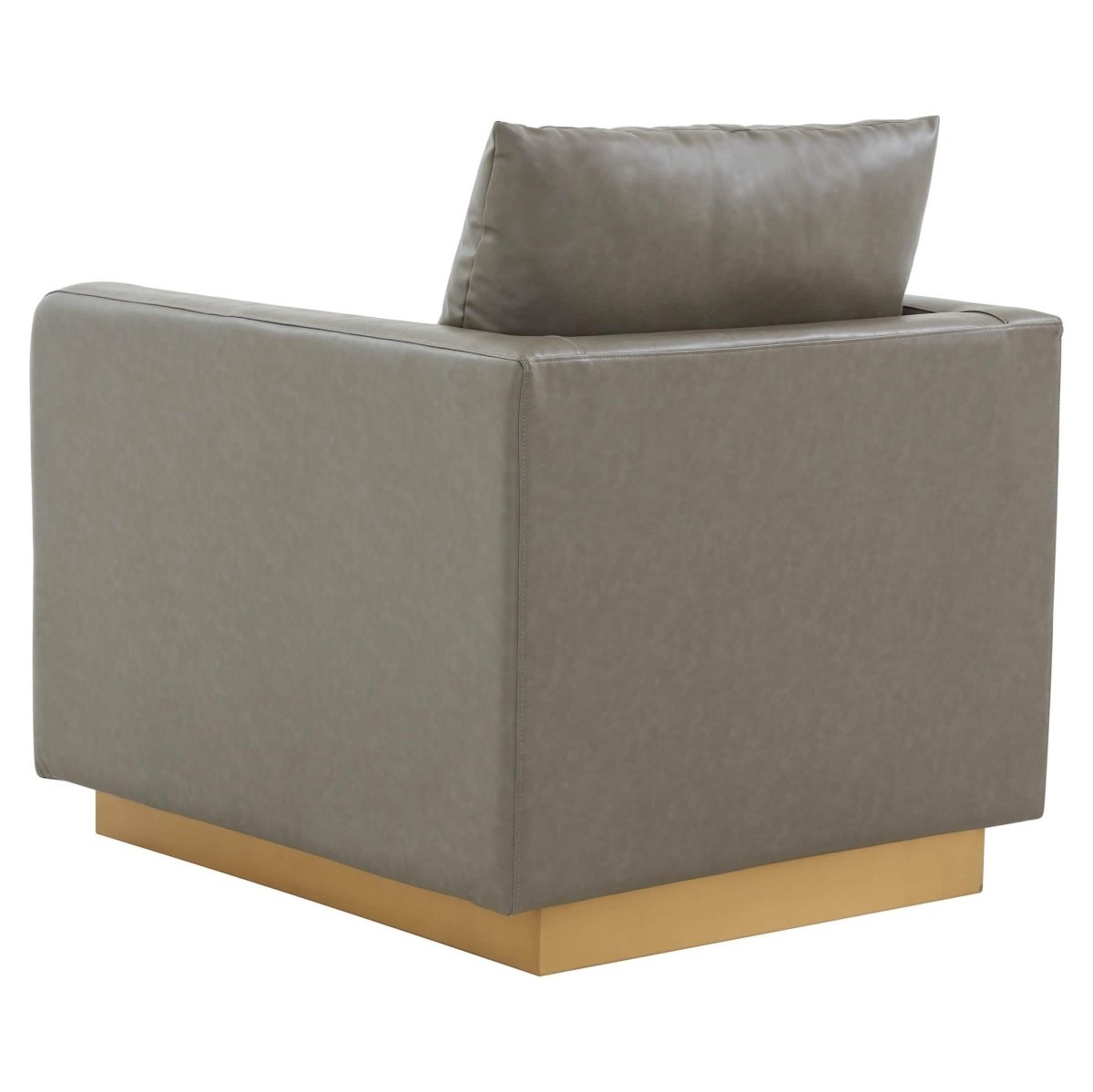 Nervo Modern Mid - Century Upholstered Velvet/Leather Accent Chair with Gold Base