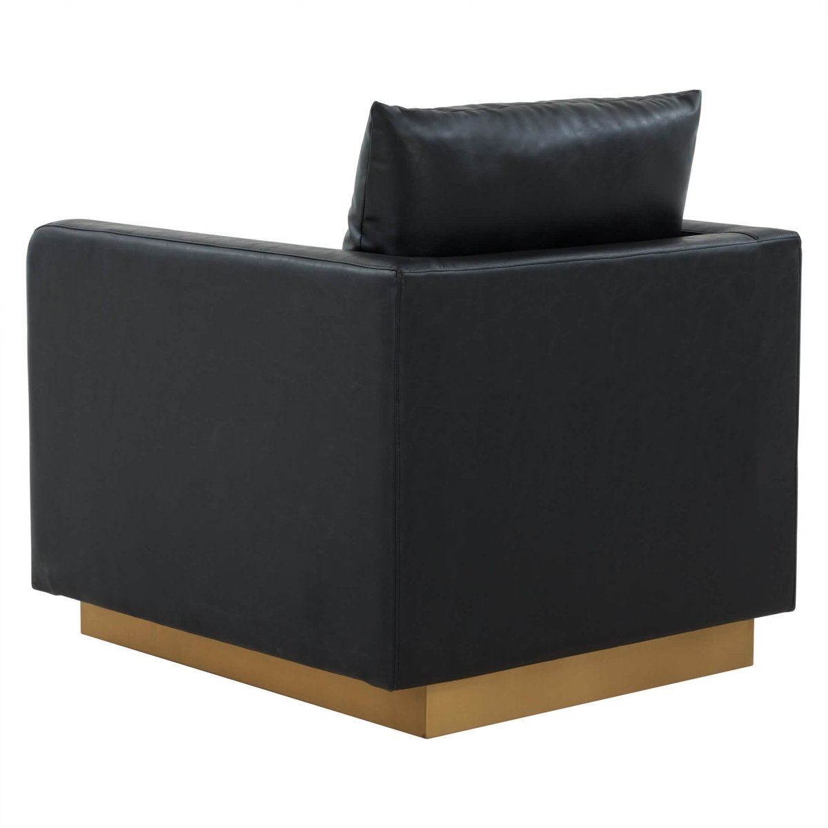 Nervo Modern Mid - Century Upholstered Velvet/Leather Accent Chair with Gold Base