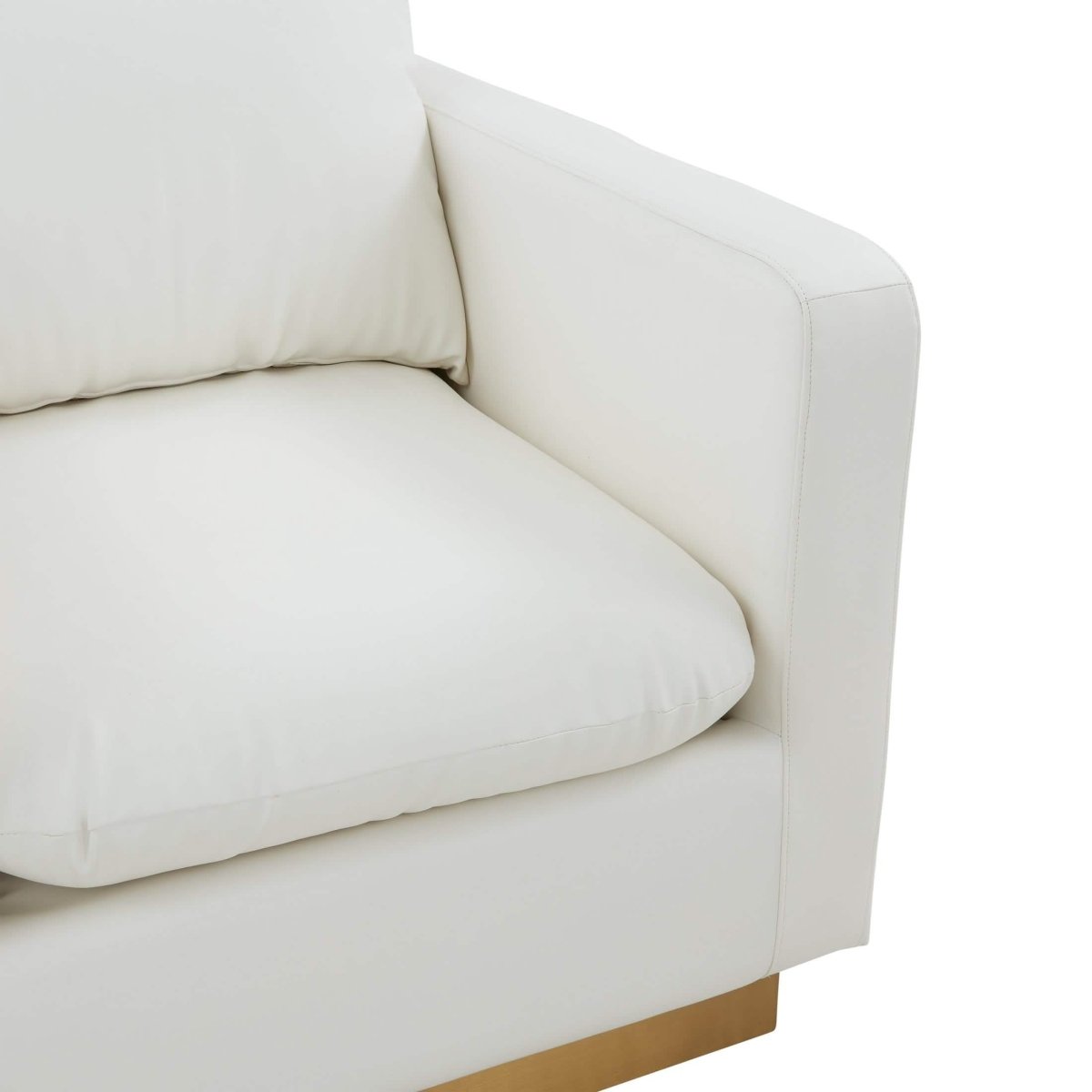 Nervo Modern Mid - Century Upholstered Velvet/Leather Accent Chair with Gold Base
