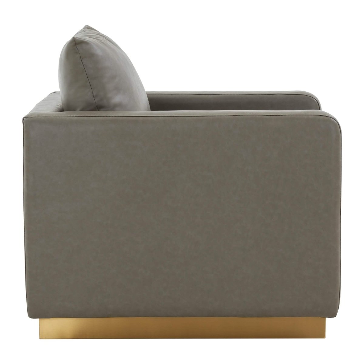 Nervo Modern Mid - Century Upholstered Velvet/Leather Accent Chair with Gold Base