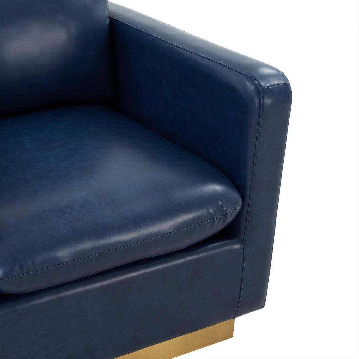 Nervo Modern Mid - Century Upholstered Velvet/Leather Accent Chair with Gold Base