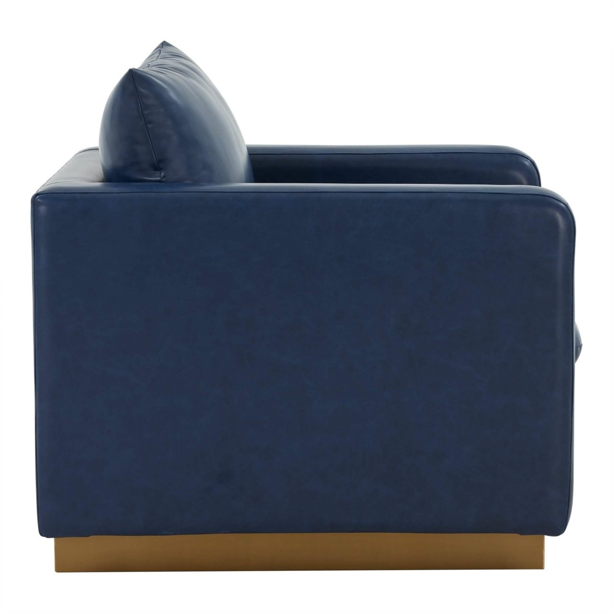 Nervo Modern Mid - Century Upholstered Velvet/Leather Accent Chair with Gold Base