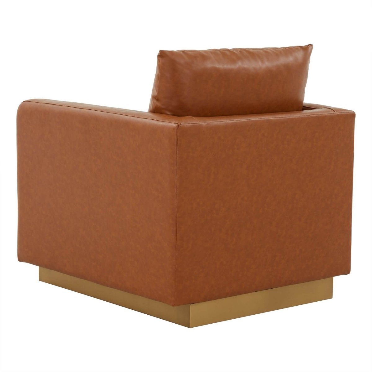 Nervo Modern Mid - Century Upholstered Velvet/Leather Accent Chair with Gold Base