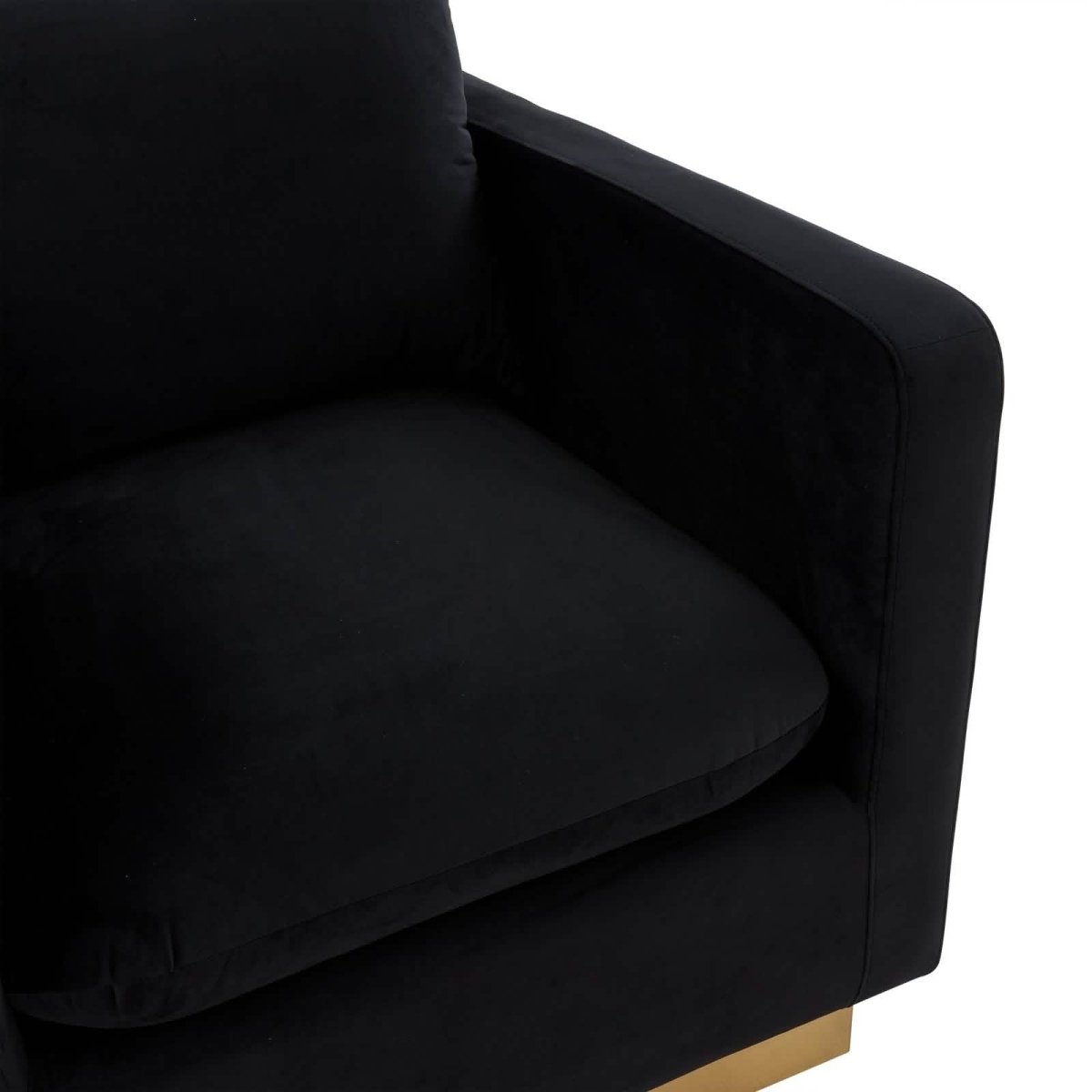 Nervo Modern Mid - Century Upholstered Velvet/Leather Accent Chair with Gold Base