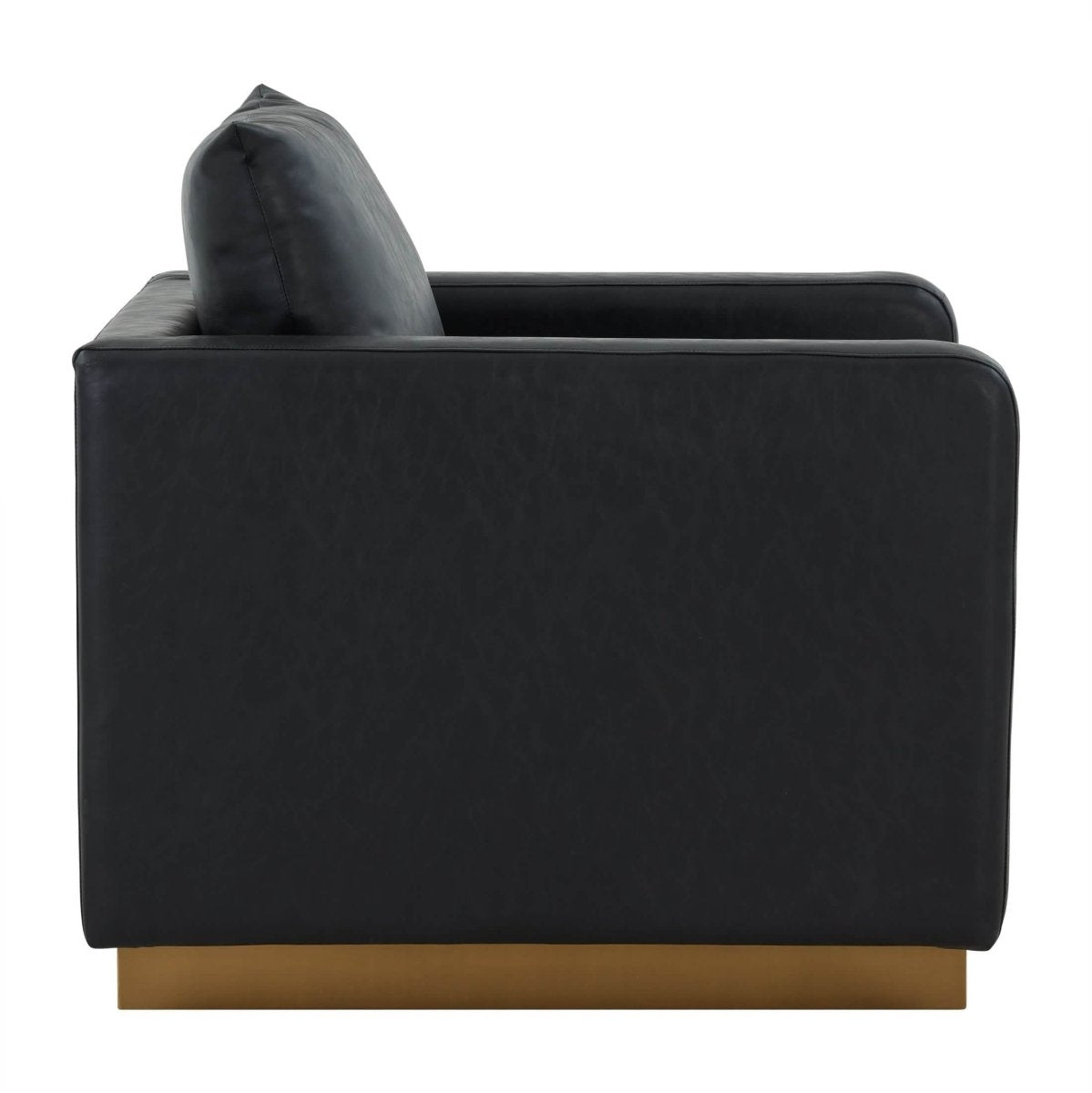 Nervo Modern Mid - Century Upholstered Velvet/Leather Accent Chair with Gold Base