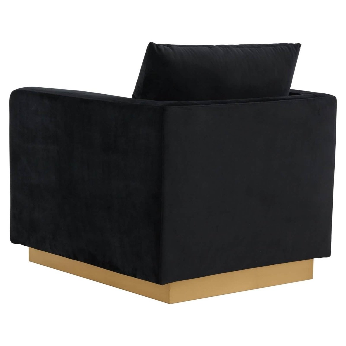 Nervo Modern Mid - Century Upholstered Velvet/Leather Accent Chair with Gold Base