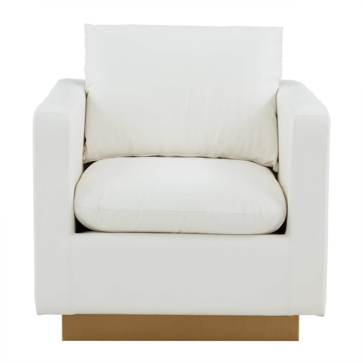 Nervo Modern Mid - Century Upholstered Velvet/Leather Accent Chair with Gold Base