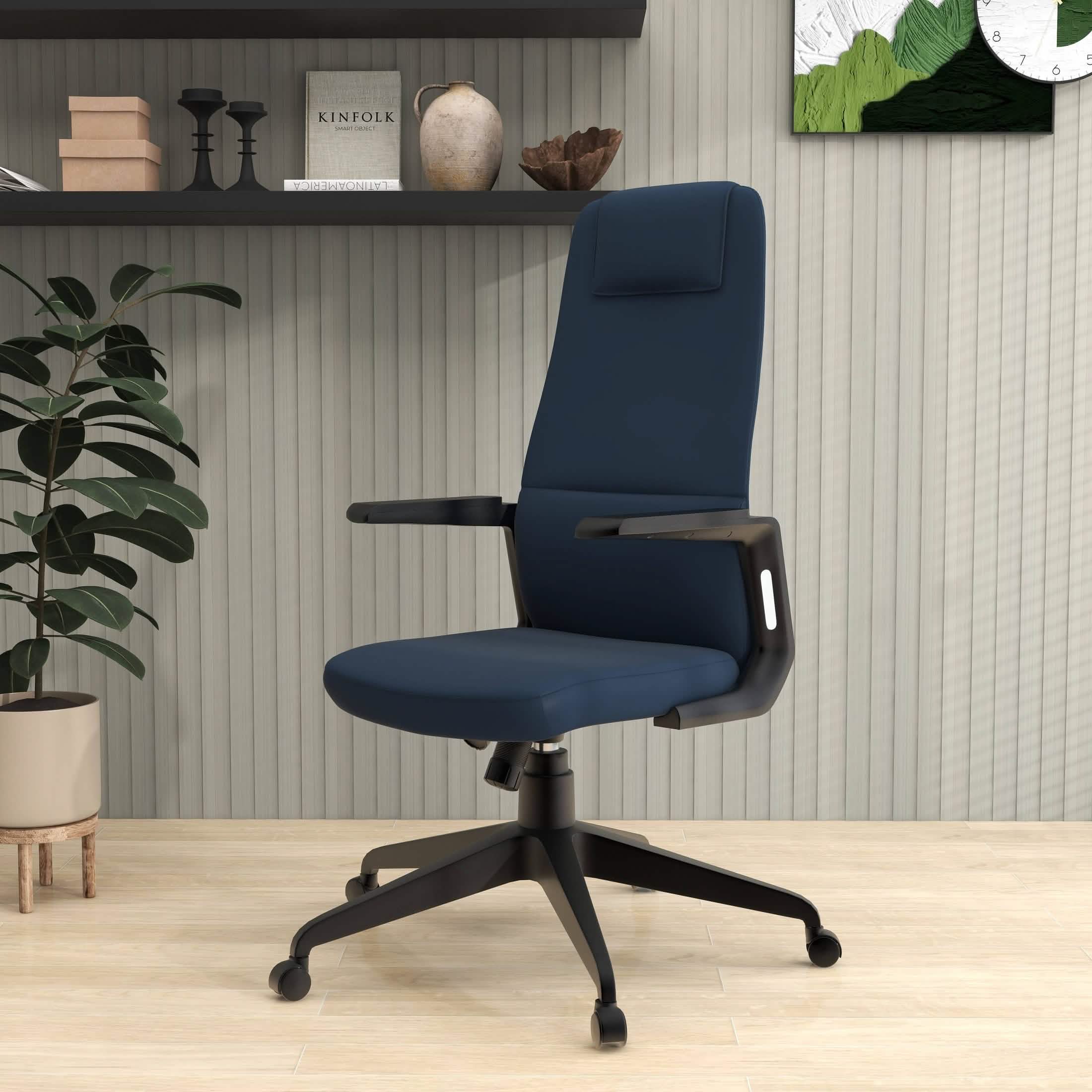 Nexa High - Back Conference Office Chair in Leather/Polyester Adjustable Height Swivel and Tilt