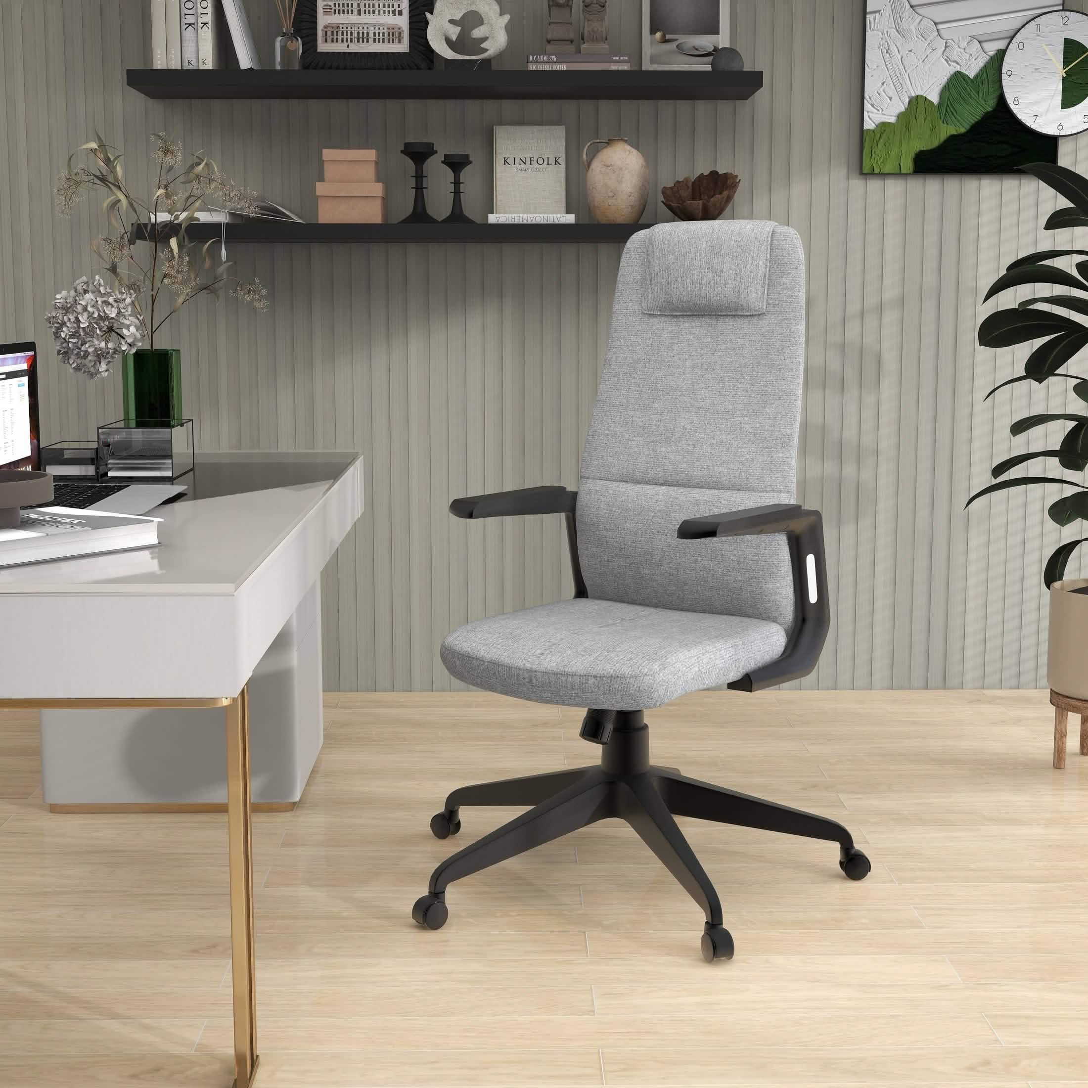 Nexa High - Back Conference Office Chair in Leather/Polyester Adjustable Height Swivel and Tilt