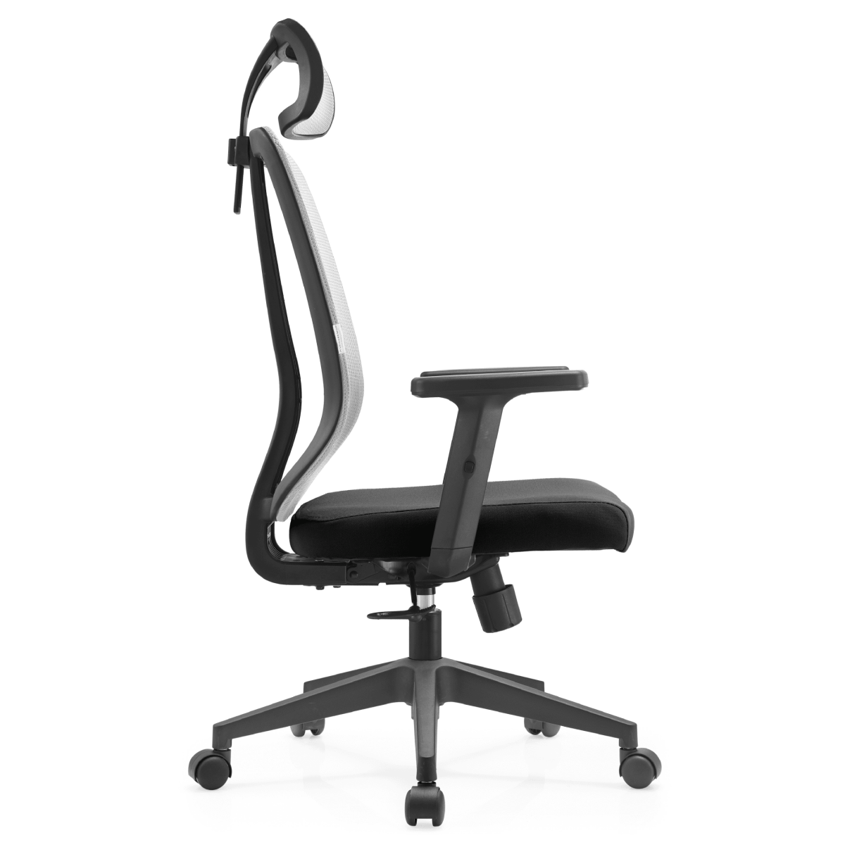 Nift Adjustable Upholstered Office Chair with Foam Filled Seat and Mesh Back and Headrest