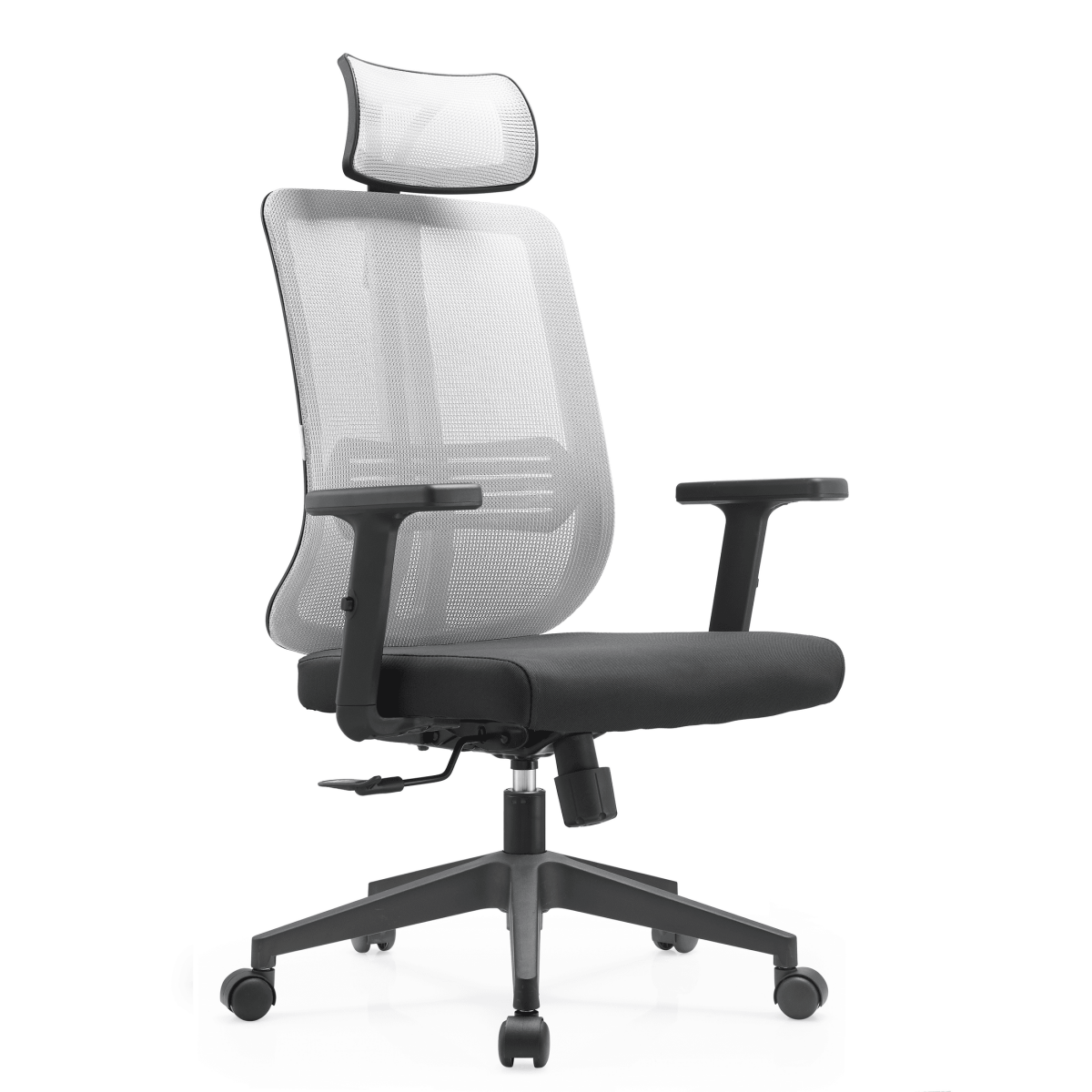 Nift Adjustable Upholstered Office Chair with Foam Filled Seat and Mesh Back and Headrest
