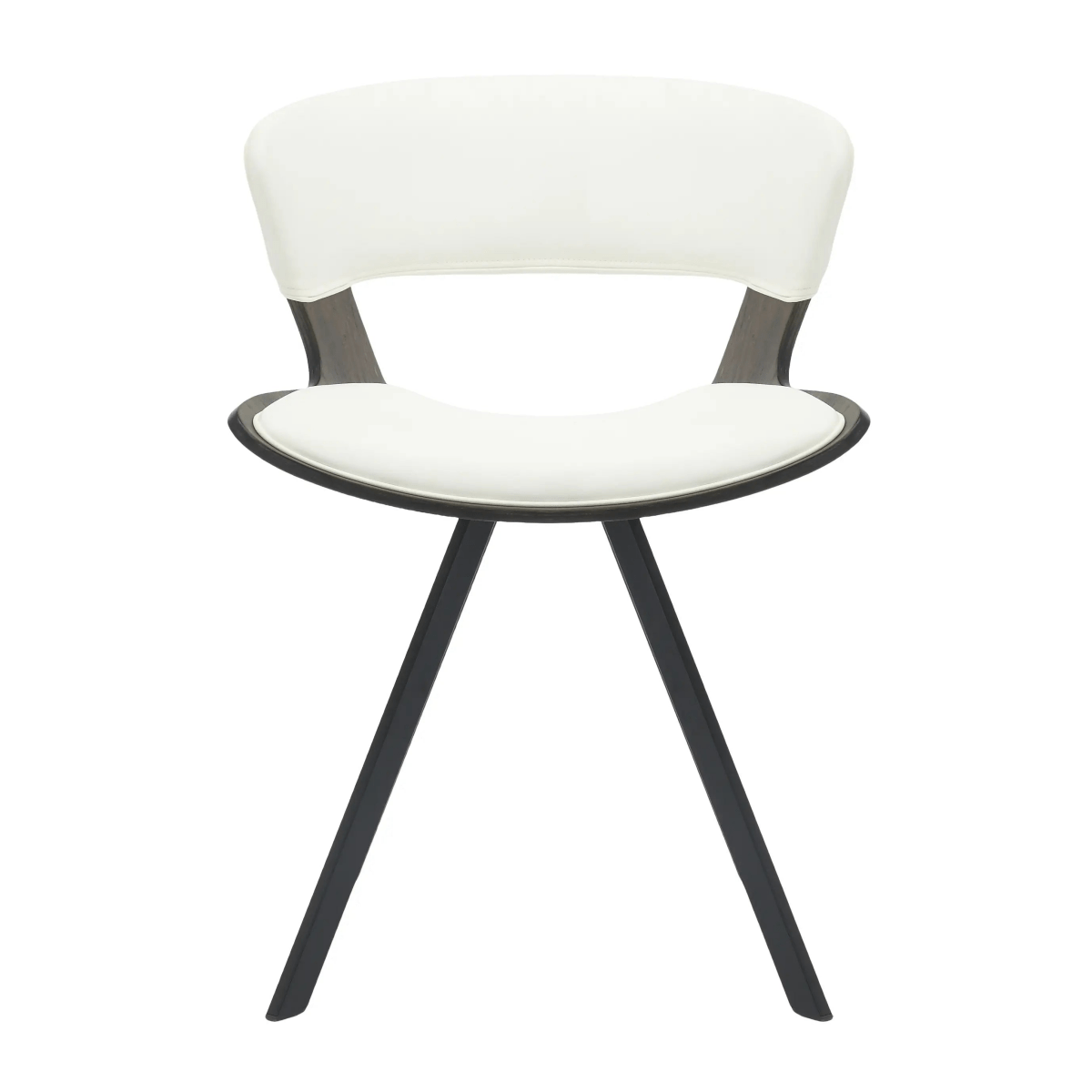 Nymia Modern Upholstered Dining Chair With Saddle Seat Design and Iron Legs Set of 2