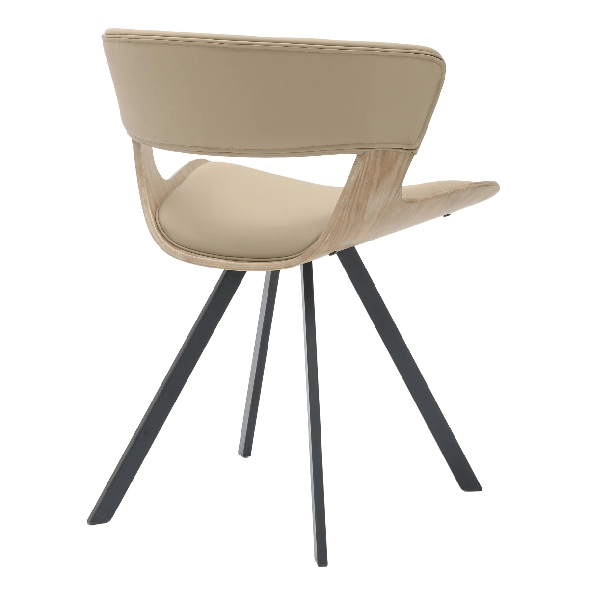 Nymia Modern Upholstered Dining Chair With Saddle Seat Design and Iron Legs Set of 2