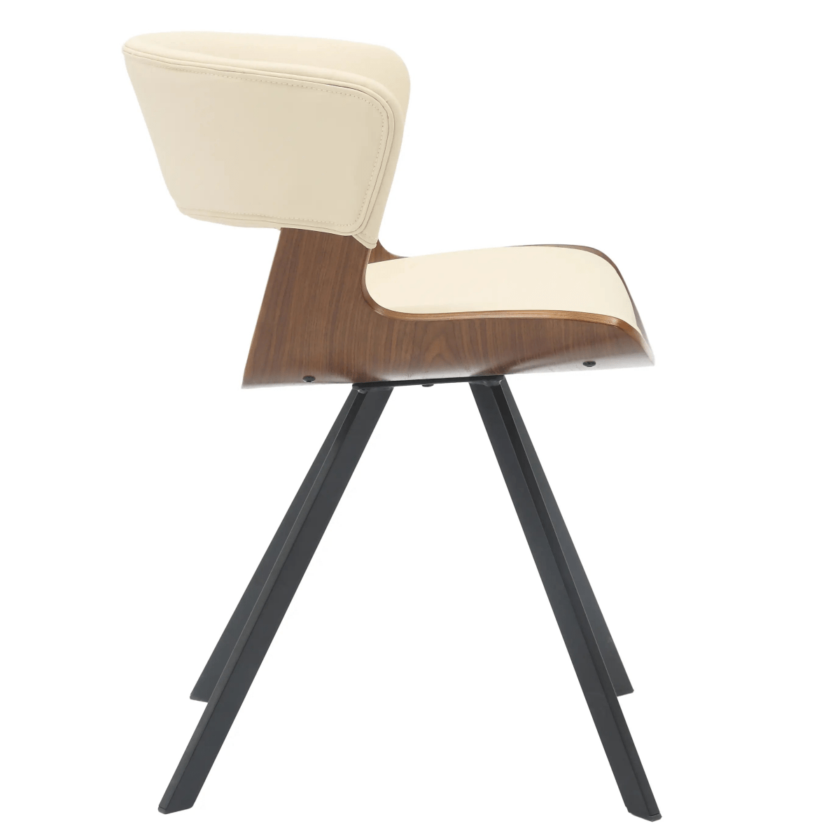 Nymia Modern Upholstered Dining Chair With Saddle Seat Design and Iron Legs Set of 2