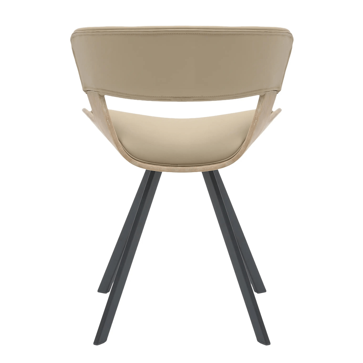 Nymia Modern Upholstered Dining Chair With Saddle Seat Design and Iron Legs Set of 2
