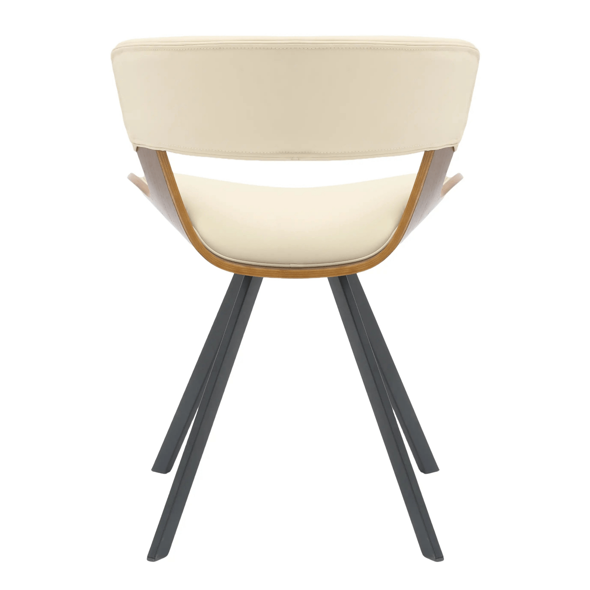 Nymia Modern Upholstered Dining Chair With Saddle Seat Design and Iron Legs Set of 2