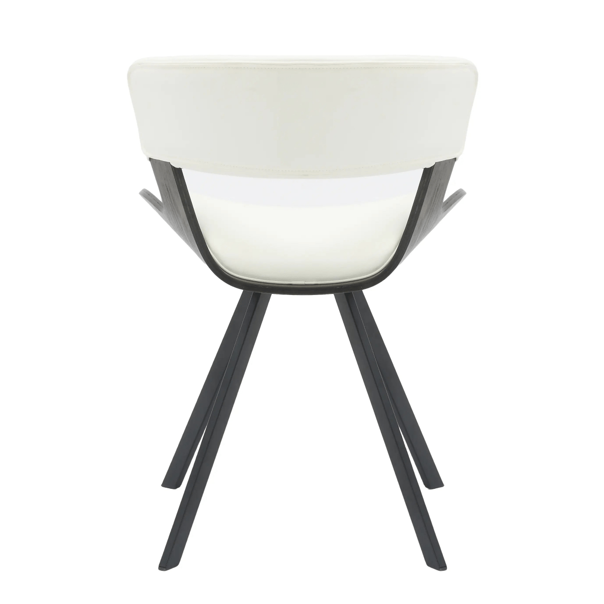 Nymia Modern Upholstered Dining Chair With Saddle Seat Design and Iron Legs Set of 2