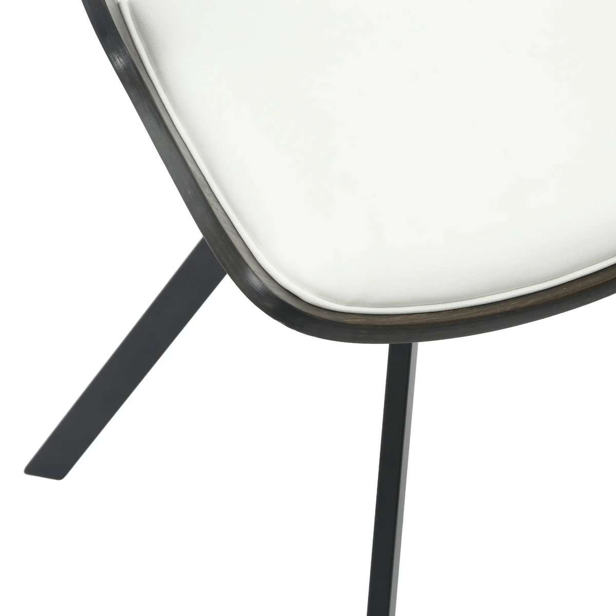 Nymia Modern Upholstered Dining Chair With Saddle Seat Design and Iron Legs Set of 2