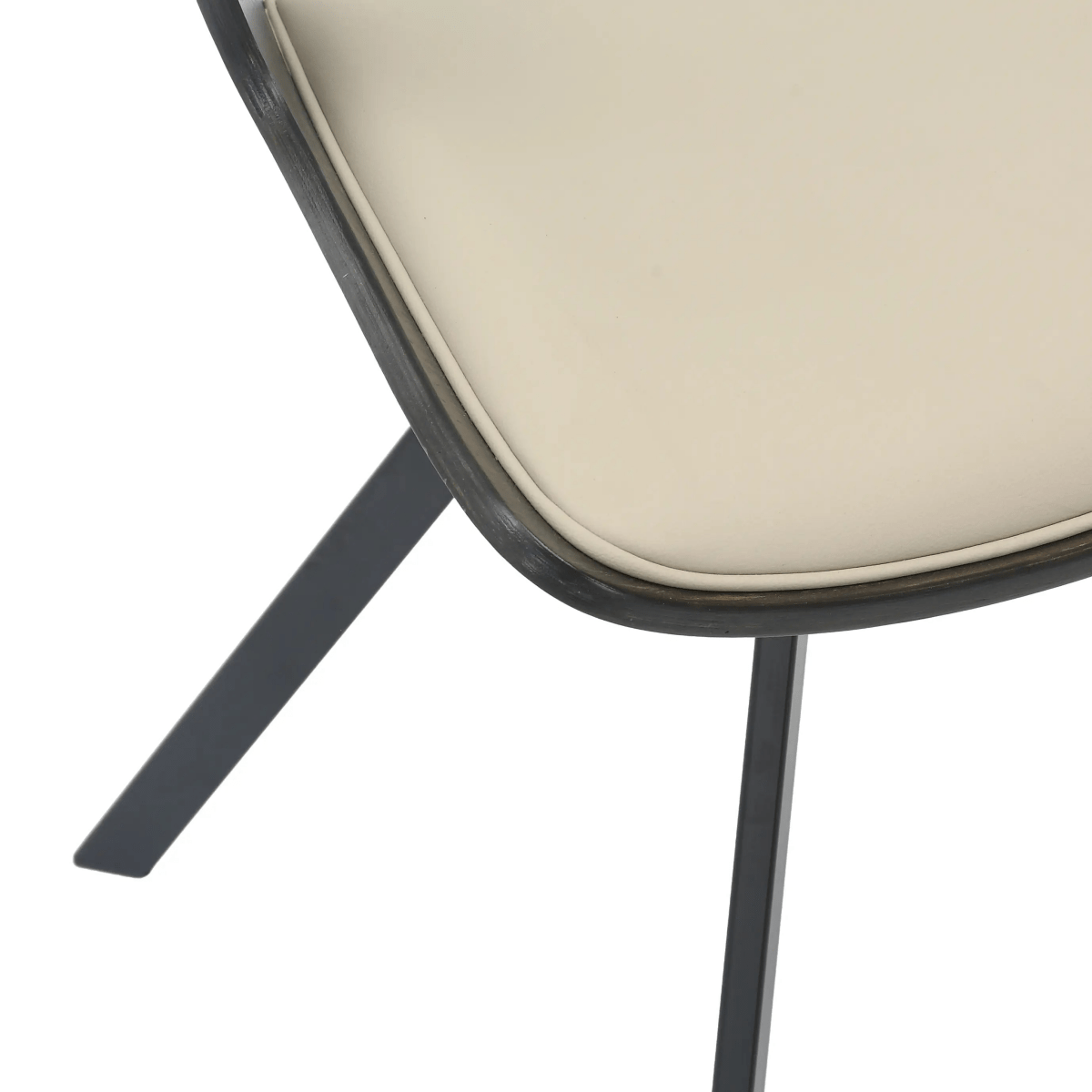 Nymia Modern Upholstered Dining Chair With Saddle Seat Design and Iron Legs Set of 4