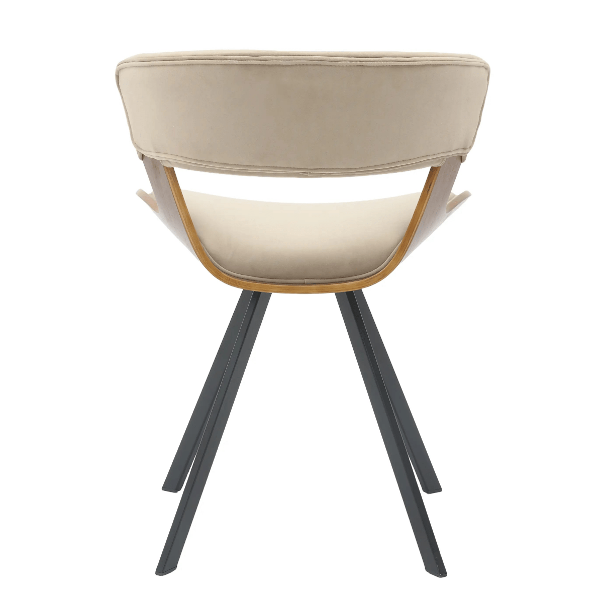 Nymia Modern Upholstered Dining Chair With Saddle Seat Design and Iron Legs Set of 4