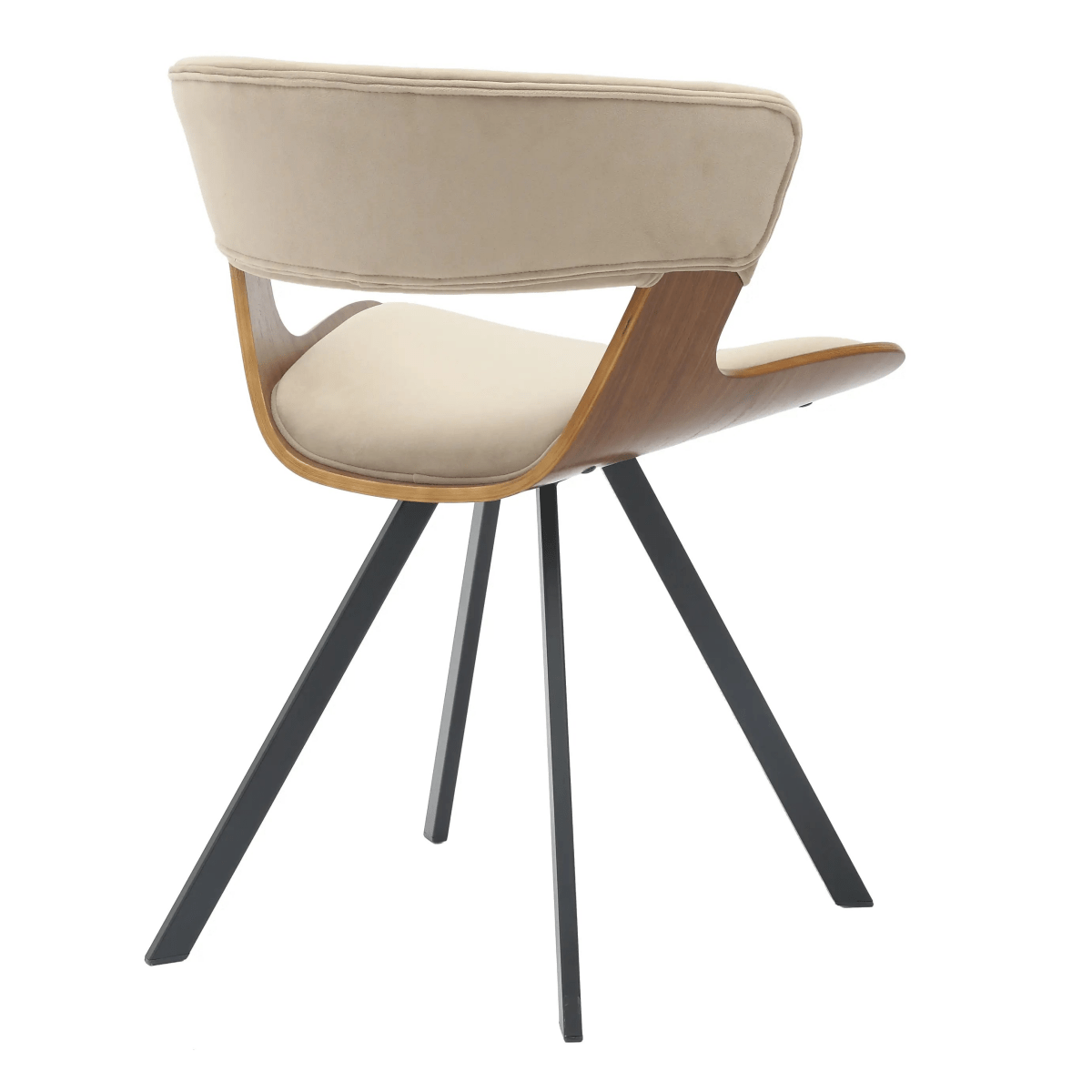 Nymia Modern Upholstered Dining Chair With Saddle Seat Design and Iron Legs Set of 4