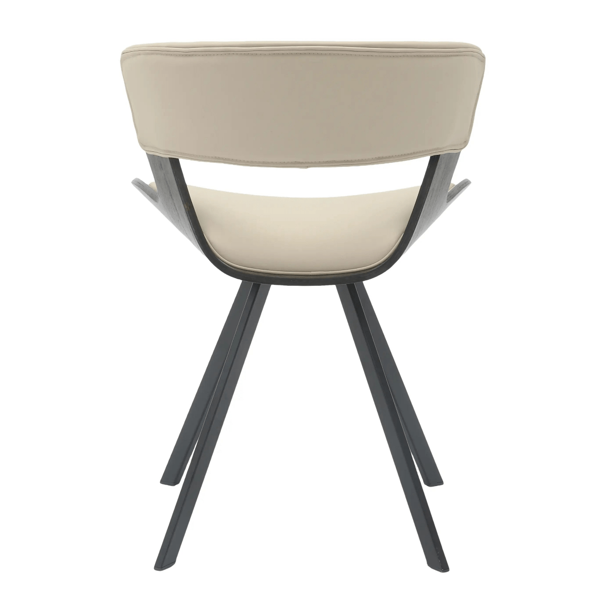 Nymia Modern Upholstered Dining Chair With Saddle Seat Design and Iron Legs Set of 4