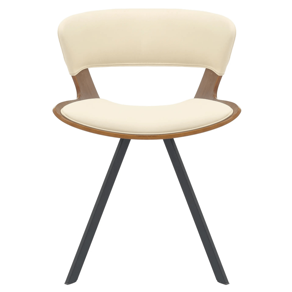 Nymia Modern Upholstered Dining Chair With Saddle Seat Design and Iron Legs Set of 4