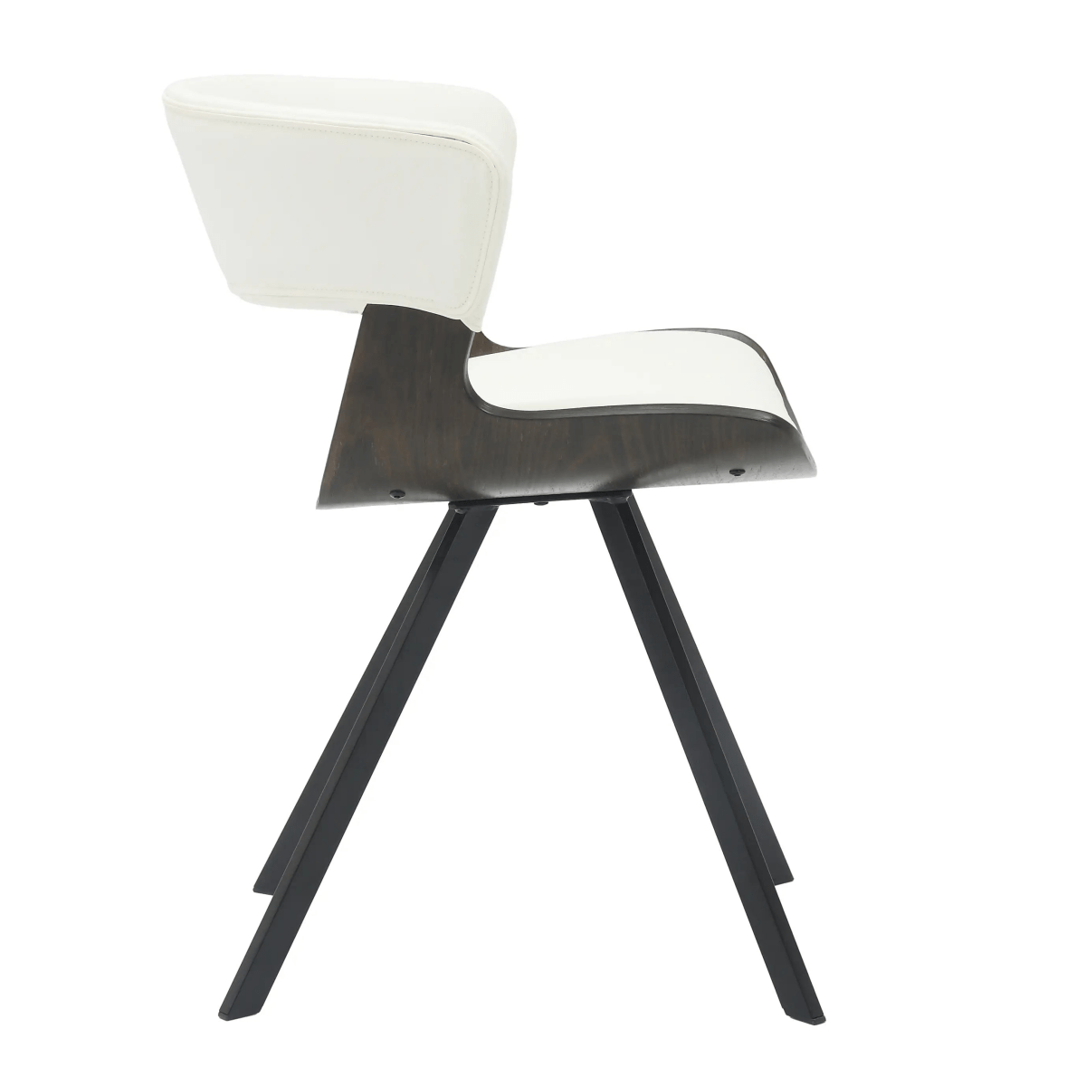 Nymia Modern Upholstered Dining Chair With Saddle Seat Design and Iron Legs Set of 4