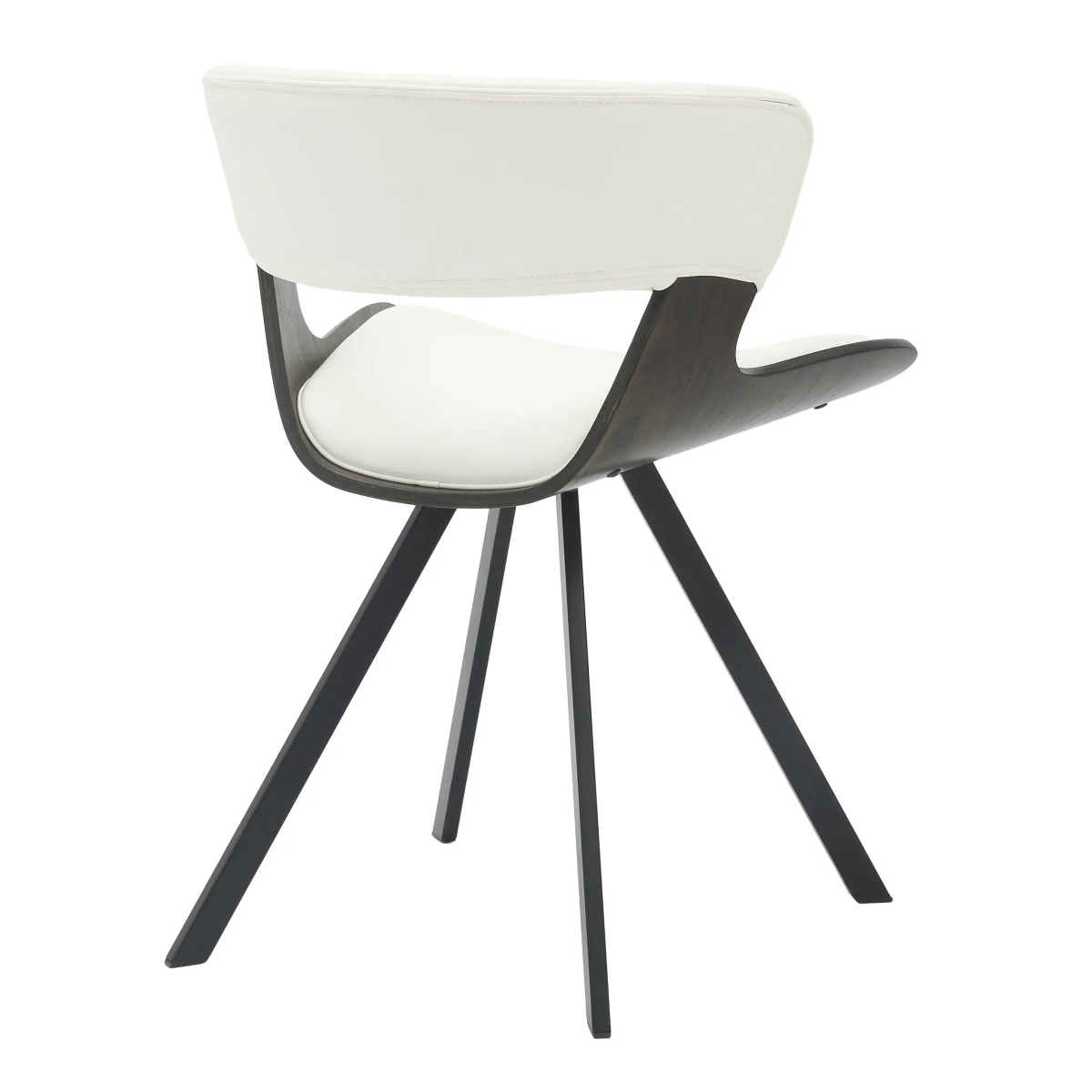 Nymia Modern Upholstered Dining Chair With Saddle Seat Design and Iron Legs Set of 4