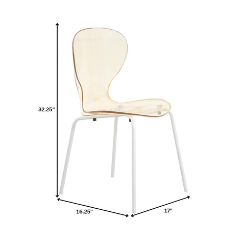 Oyster Modern Transparent Side Chart in White Base