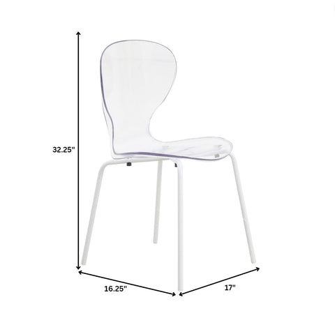 Oyster Modern Transparent Side Chart in White Base