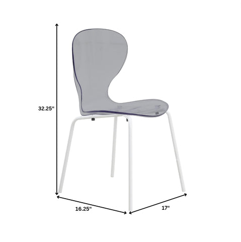 Oyster Modern Transparent Side Chart in White Base