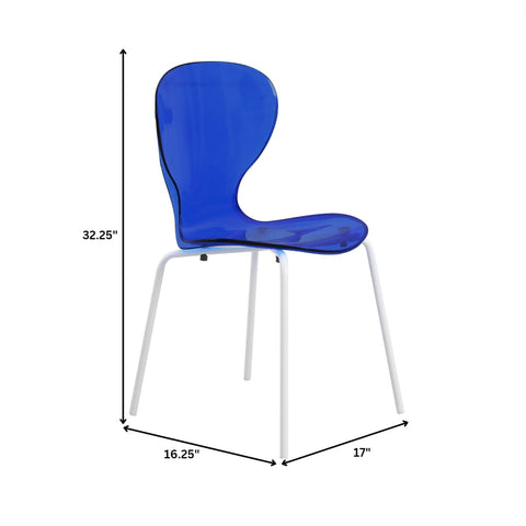 Oyster Modern Transparent Side Chart in White Base