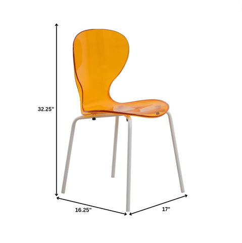 Oyster Modern Transparent Side Chart in White Base