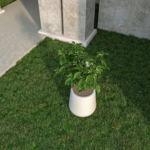 Orchid Modern Tapered Round Planter Pot in Fiberstone and Clay Weather Resistant Design