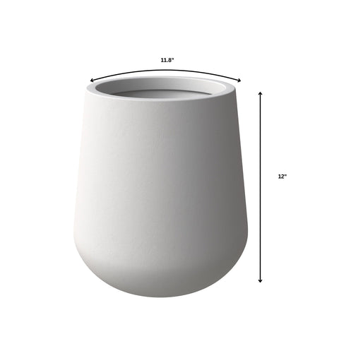 Orchid Modern Tapered Round Planter Pot in Fiberstone and Clay Weather Resistant Design