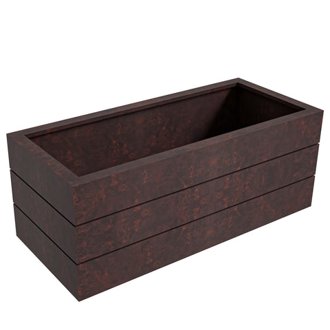 Oasis Rectangular Fiberstone and Clay Planter for Indoor and Outdoor with Drainage Holes