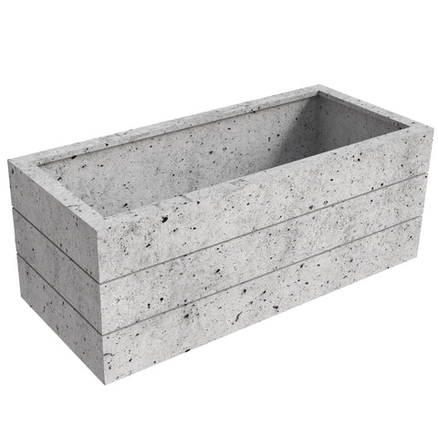 Oasis Rectangular Fiberstone and Clay Planter for Indoor and Outdoor with Drainage Holes